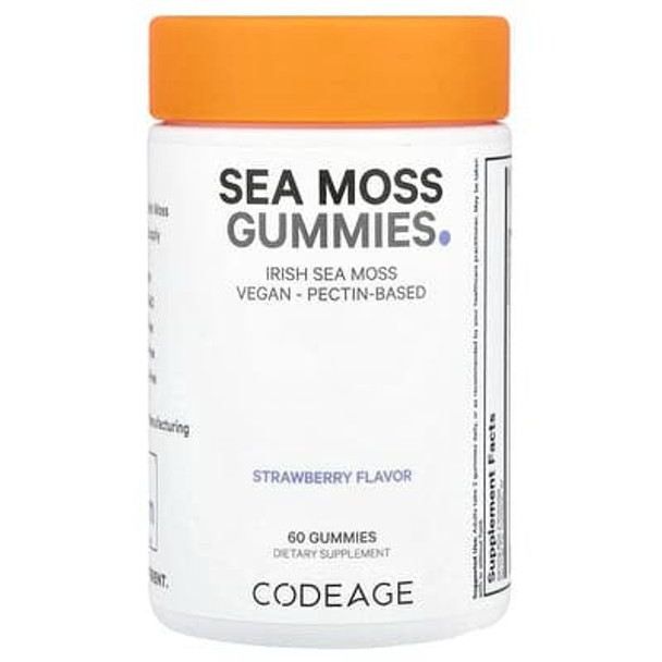 Codeage, Sea Moss Gummies, Strawberry, 60 Gummies (150 mg Per Gummy)