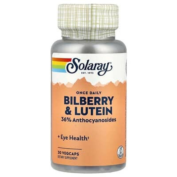 Solaray, Once Daily Bilberry & Lutein, 30 VegCaps Solaray, Once Daily Bilberry & Lutein, 30 VegCaps