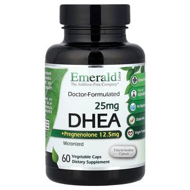Emerald Laboratories, DHEA + Pregnenolone, 60 Vegetable Caps