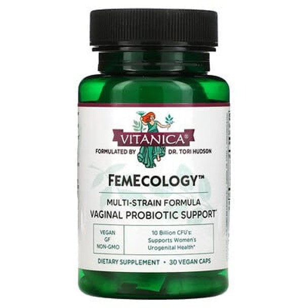 Vitanica, FemEcology, Vaginal Probiotic Support, 10 Billion CFU, 30 Vegan Caps Vitanica, FemEcology, Vaginal Probiotic Support, 10 Billion CFU, 30 Vegan Caps