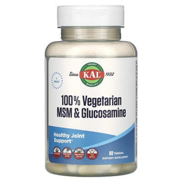 KAL, 100% Vegetarian MSM & Glucosamine, 60 Tablets