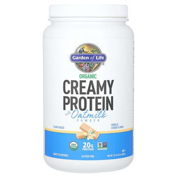 Garden of Life, Organic Creamy Protein with Oatmilk Powder, Vanilla Cookie, 1 lb 14.34 oz (860 g) Garden of Life, Organic Creamy Protein with Oatmilk Powder, Vanilla Cookie, 1 lb 14.34 oz (860 g)