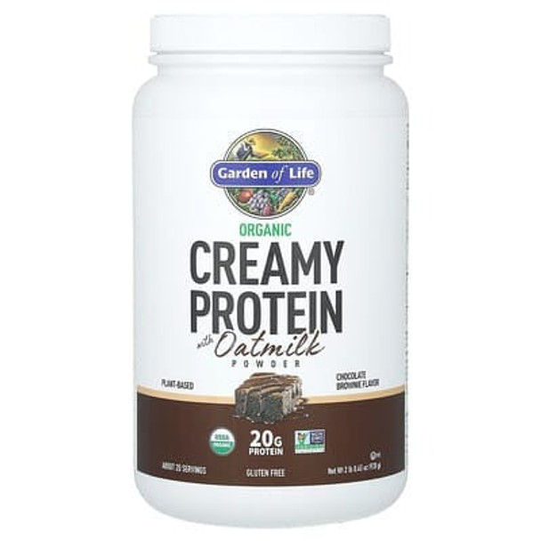 Garden of Life, Organic Creamy Protein with Oatmilk Powder, Chocolate Brownie, 2 lb 0.45 oz (920 g) Garden of Life, Organic Creamy Protein with Oatmilk Powder, Chocolate Brownie, 2 lb 0.45 oz (920 g)
