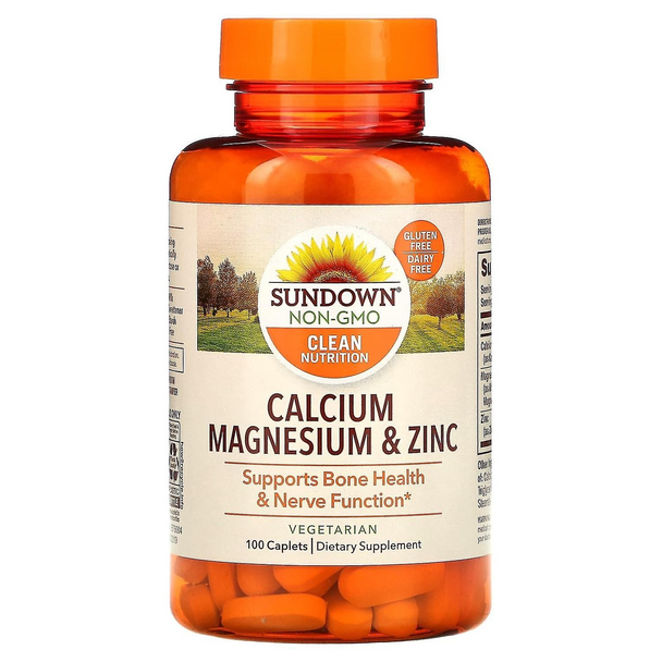 Sundown Naturals Calcium Magnesium and Zinc, 100 Caplets