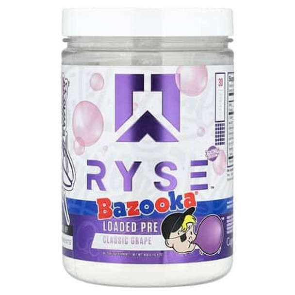 RYSE, Loaded Pre, Bazooka® Classic Grape, 15.9 oz (450 g)
