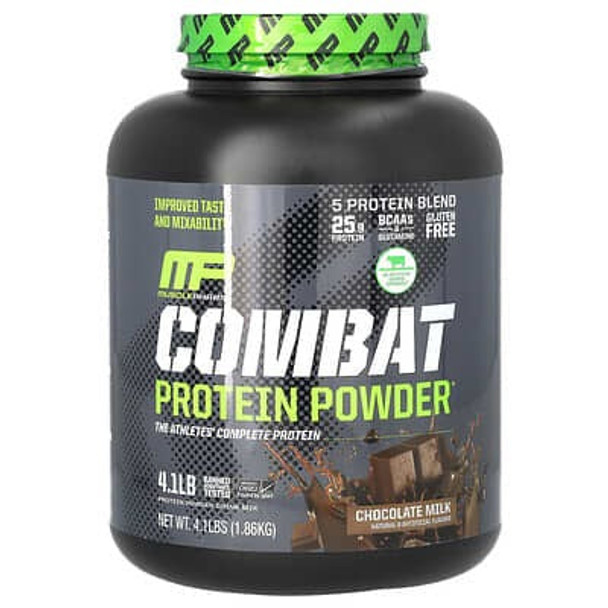 MusclePharm, Combat Protein Powder, Chocolate Milk, 4.1 lb (1.86 kg)