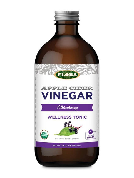 Flora Apple Cider Vinegar - Elderberry - 17 fl. oz (500 ml)