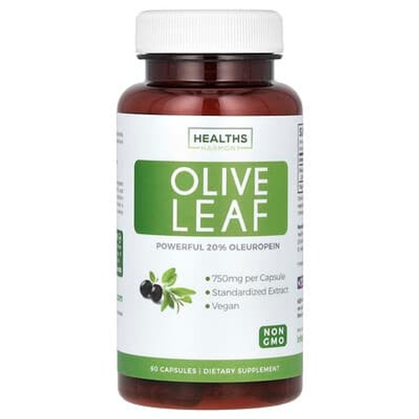 Healths Harmony, Olive Leaf, 750 mg, 60 Capsules Healths Harmony, Olive Leaf, 750 mg, 60 Capsules