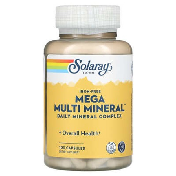 Solaray, Mega Multi Mineral, Iron Free, 100 Capsules Solaray, Mega Multi Mineral, Iron Free, 100 Capsules