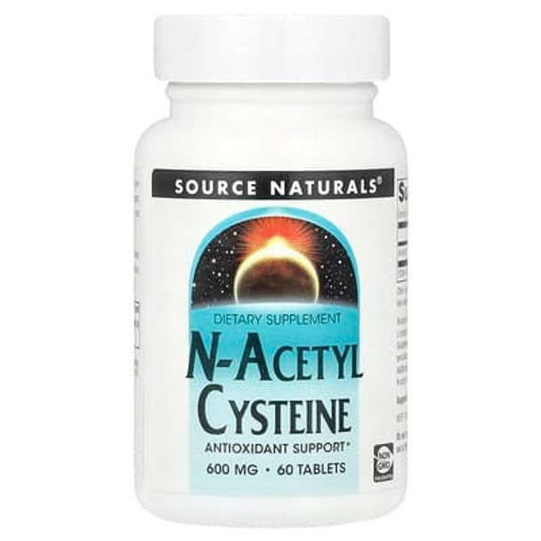 Source Naturals, N-Acetyl Cysteine, 600 mg, 60 Tablets Source Naturals, N-Acetyl Cysteine, 600 mg, 60 Tablets