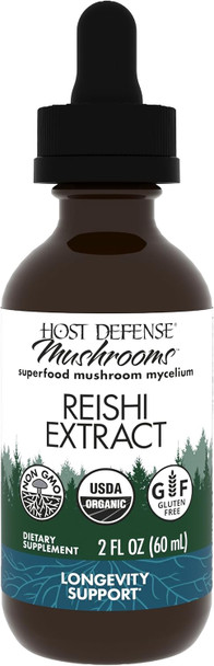 Host Defense Mushrooms Organic Reishi Extract -- 2 fl oz Host Defense Mushrooms Organic Reishi Extract -- 2 fl oz