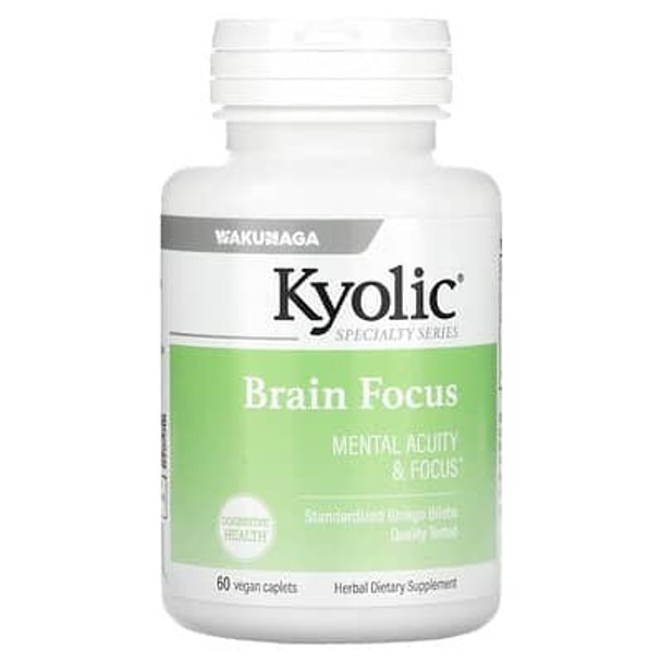 Kyolic, Brain Focus, 120 mg, 60 Vegetarian Caplets Kyolic, Brain Focus, 120 mg, 60 Vegetarian Caplets