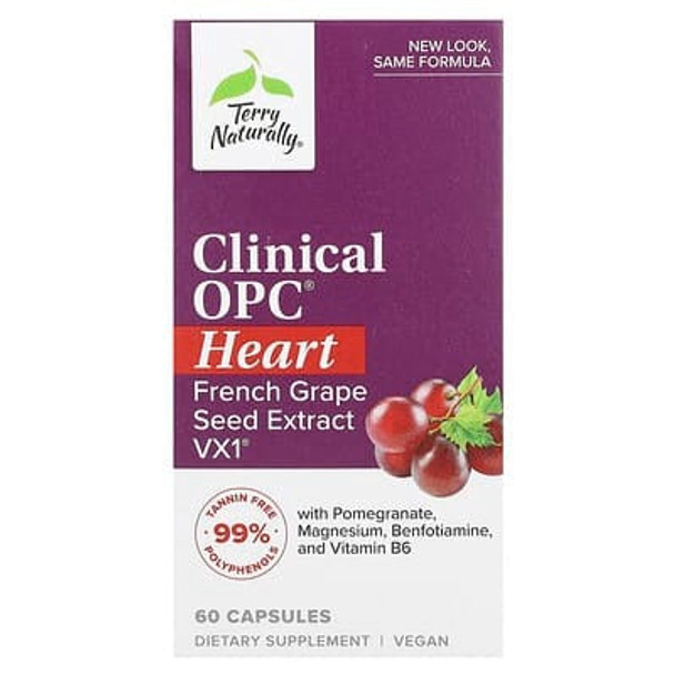 Terry Naturally, Clinical OPC, Heart, 60 Capsules Terry Naturally, Clinical OPC, Heart, 60 Capsules