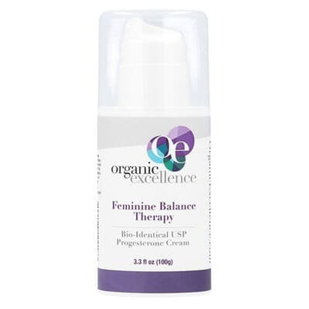 Organic Excellence, Feminine Balance Therapy, Bio-Identical USP Progesterone Cream, 3.3 fl oz (100 g) Organic Excellence, Feminine Balance Therapy, Bio-Identical USP Progesterone Cream, 3.3 fl oz (100 g)