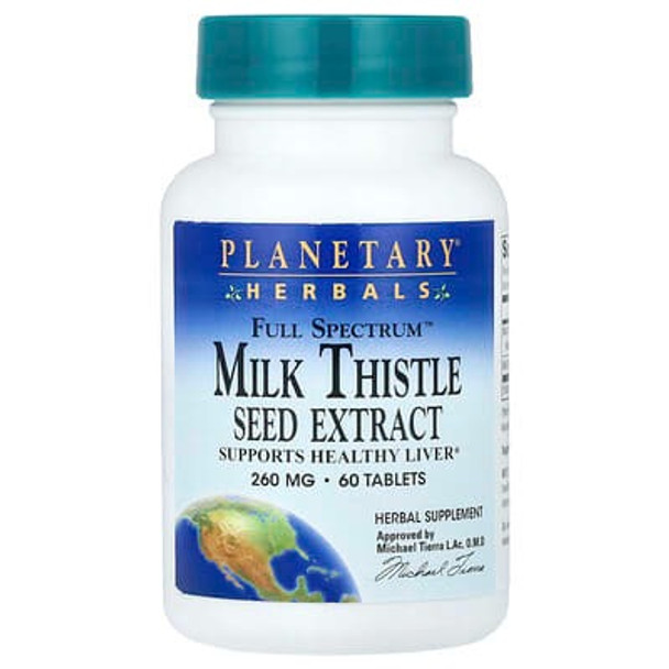 Planetary Herbals, Full Spectrum Milk Thistle Seed Extract, 1,040 mg, 60 Tablets (260 mg per Tablet)