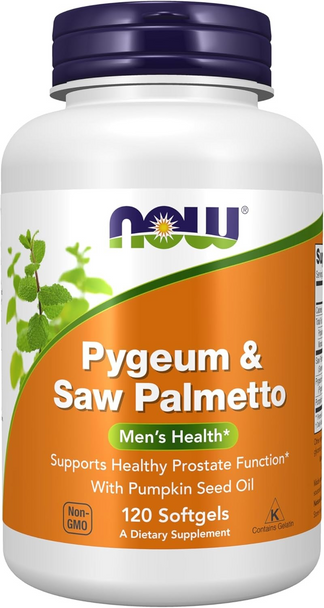 pygeum and saw palmetto, now foods Pygeum & Saw Palmetto - 120 Softgels
