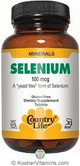 Country Life Yeast Free Selenium 100 Mcg 90 Tablets Country Life Yeast Free Selenium 100 Mcg 90 Tablets
