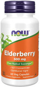Now Foods, Elderberry, 500 mg, 60 Veg Capsules