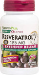 NaturesPlus Herbal Actives Resveratrol, Extended Release - 125 mg, 60 Vegetarian Tablets