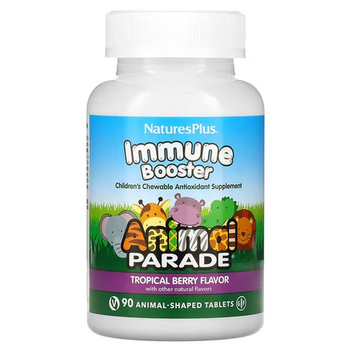 Animals Tablet NaturesPlus, Animal Parade, Kids Immune Booster, Tropical Berry, 90 ...
