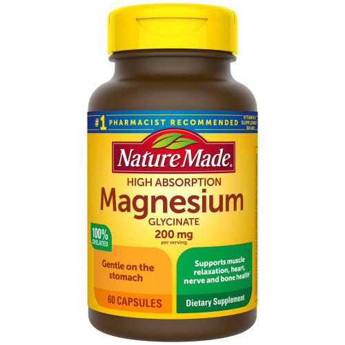 Nature Made Magnesium Glycinate, 200 mg Capsules