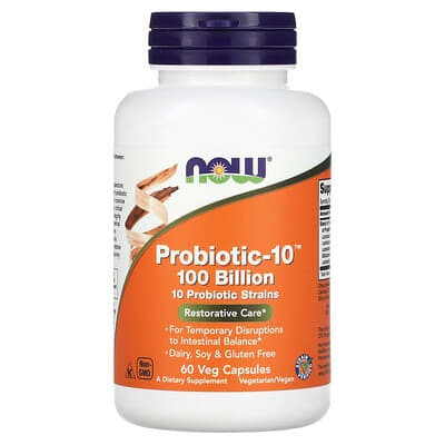 NOW Foods, Probiotic-10, 100 Billion, 60 Veg Capsules - Goods And Naturals