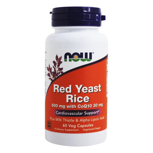 NOW Foods Red Rice Yeast & CoEnzyme Q10 Formula, 60 Vegetarian Capsules