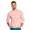 man wearing casual summer pink full sleeve t-shirt