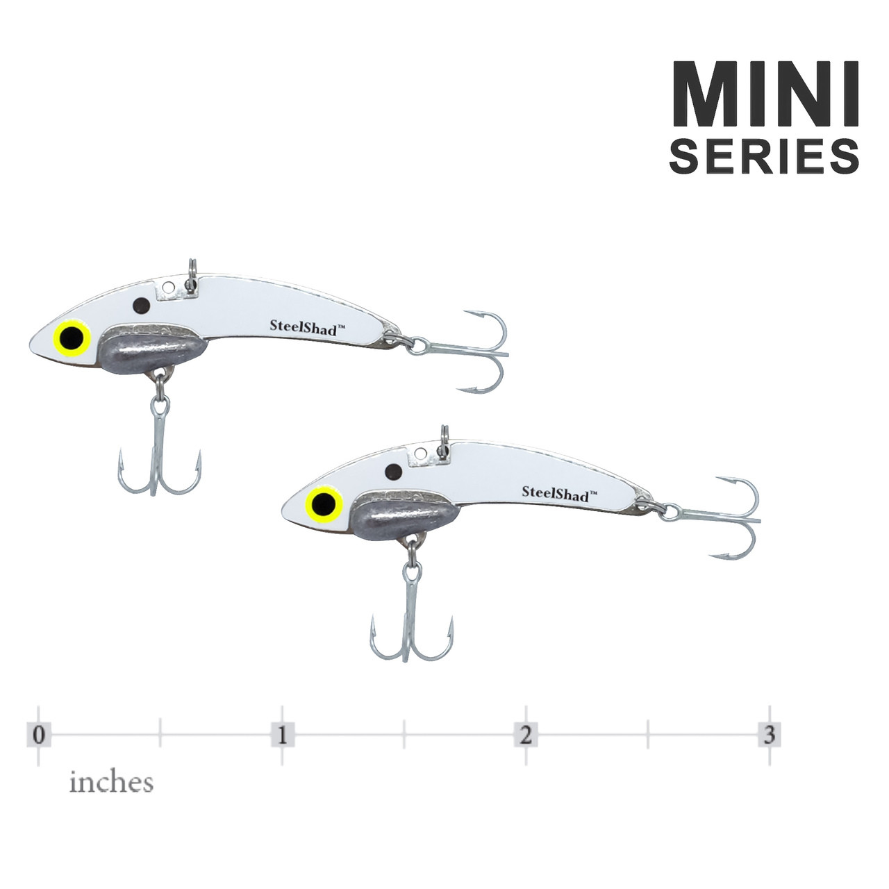 The SteelShad Mini Series - White Shad (2pk)
