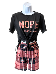 "Not Today" 2-Piece Biker Short Set
