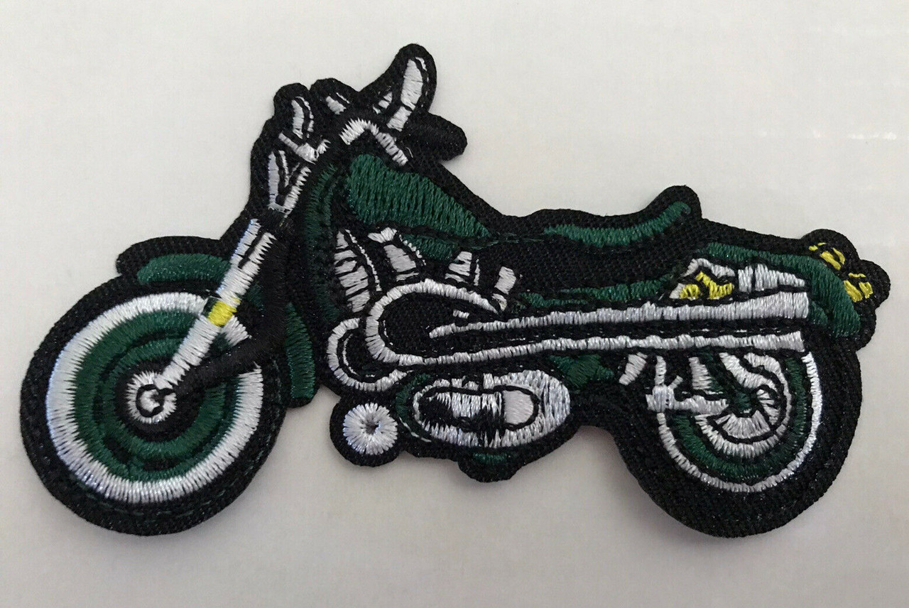 Harley Davidson Green Motorcycle Embroidered Patch -new 