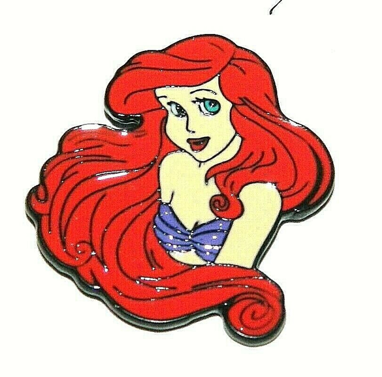Walt Disney's The Little Mermaid Ariel 3/4 Shot Metal Cloisonne Pin -New 