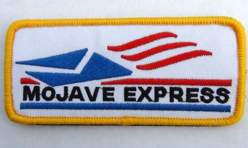 4. 1/4 inches wide, a new FallOut Mojave Express Embroidered Patch -new

Please note we will always combine shipping on like items.  Any additional patch or pin will ship for 50 cent per item.  Any additional payment will be reimbursed to your Paypal account.  Thank You.