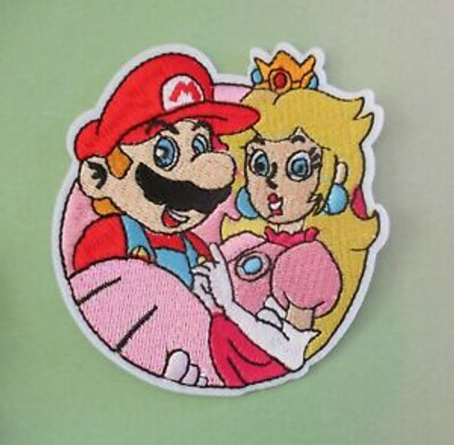 3.25" diameter, a new Super Mario Bros. "Mario and Princess Peach" embroidered patch. Sew or iron on. New.

Please note we will always combine shipping on like items.  Any additional patch or pin will ship for 50 cent per item.  Any additional payment will be reimbursed to your Paypal account.  Thank You.