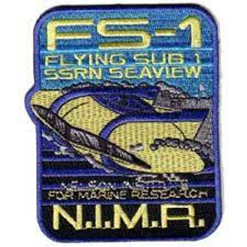 3 1/2 inches tall, Voyage to the Bottom of the Sea, FS-1 Flying Sub 1 SSRN Seaview embroidered patch. Sew on or iron on. New.

Please note we will always combine shipping on like items.  Any additional patch or pin will ship for 50 cent per item.  Any additional payment will be reimbursed to your Paypal account.  Thank You.