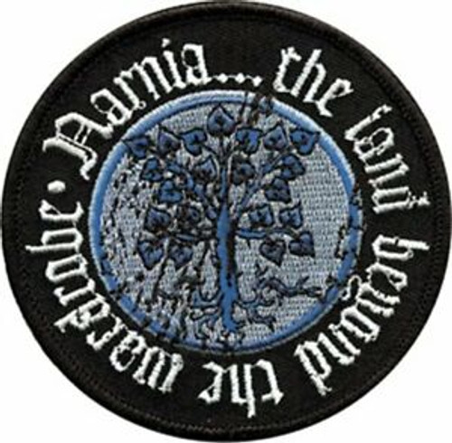 3.5 inches wide,  a new  Walt Disney’s The Chronicles of Narnia Movie Tree Logo Shoulder Embroidered Patch

Please note we will always combine shipping on like items.  Any additional patch or pin will ship for 50 cent per item.  Any additional payment will be reimbursed to your Paypal account.  Thank You.