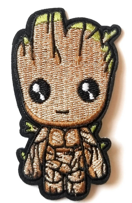 3.25 inches tall.  A new Baby  GROOT standing "Guardians of the Galaxy" embroidered patch. Sew on or iron. New.

Please note we will always combine shipping on like items.  Any additional patch or pin will ship for 50 cent per item.  Any additional payment will be reimbursed to your Paypal account.  Thank You.