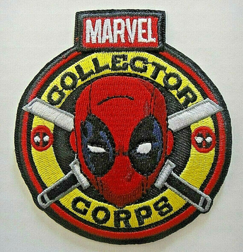 4 inches tall, a new Marvel Comics Deadpool, "Marvel Collector Corps embroidered patch. Sew or iron on. New.

Please note we will always combine shipping on like items.  Any additional patch or pin will ship for 50 cent per item.  Any additional payment will be reimbursed to your Paypal account.  Thank You.