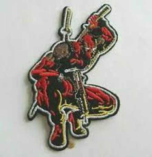4.25 inches tall, Marvel Comics Deadool Pulling Swords patch. Sew or iron on. New.

Please note we will always combine shipping on like items.  Any additional patch or pin will ship for 50 cent per item.  Any additional payment will be reimbursed to your Paypal account.  Thank You.