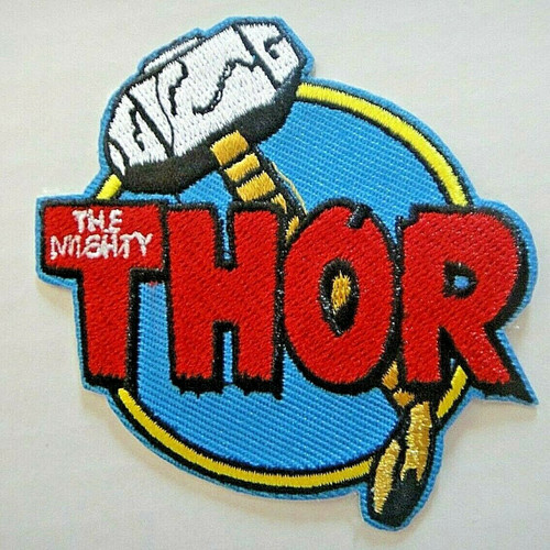 4 inches tall, a new The Mighty Thor "Written Hammer Logo"  Embroidered Patch.  Sew on or iron.  

Please note we will always combine shipping on like items.  Any additional patch or pin will ship for 50 cent per item.  Any additional payment will be reimbursed to your Paypal account.  Thank You.