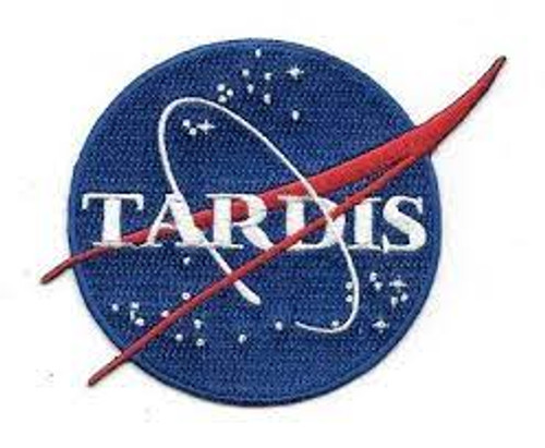 4.5 inches wide, a new Doctor Who Tardis "NASA parody meatball logo" embroidered jacket patch. Sew on or iron.

Please note we will always combine shipping on like items.  Any additional patch or pin will ship for 50 cent per item.  Any additional payment will be reimbursed to your Paypal account.  Thank You.