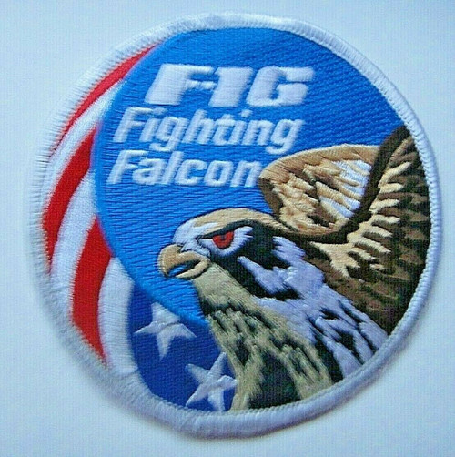 4 inches diameter, a new US Air Force F-16 Fighting Falcon  embroidered patch. Sew on or iron on. 
This patch is from my patch collection.  over 20 years old.  Some of the glue on the back is cracked or peeled away. 

Please note we will always combine shipping on like items.  Any additional patch or pin will ship for 50 cent per item.  Any additional payment will be reimbursed to your Paypal account.  Thank You.