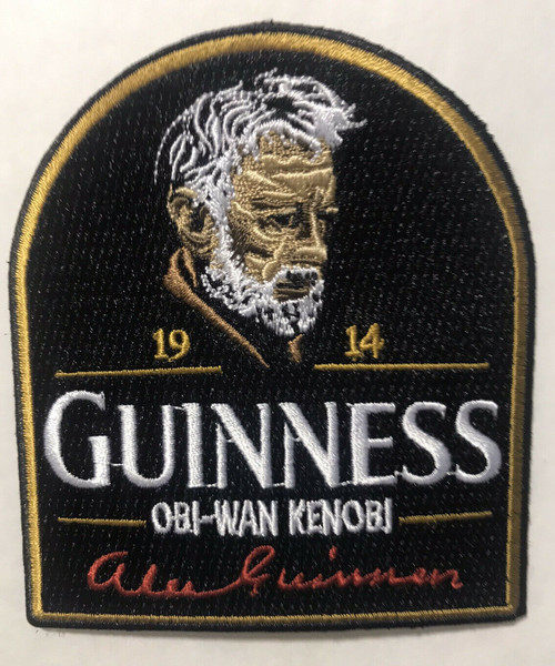 4" inches tall,  a new Star Wars Alec Guinness Obi-Wan Kenobi 1914 Memorial embroidered patch. Sew on or iron on. 

Please note we will always combine shipping on like items.  Any additional patch or pin will ship for 50 cent per item.  Any additional payment will be reimbursed to your Paypal account.  Thank You.
