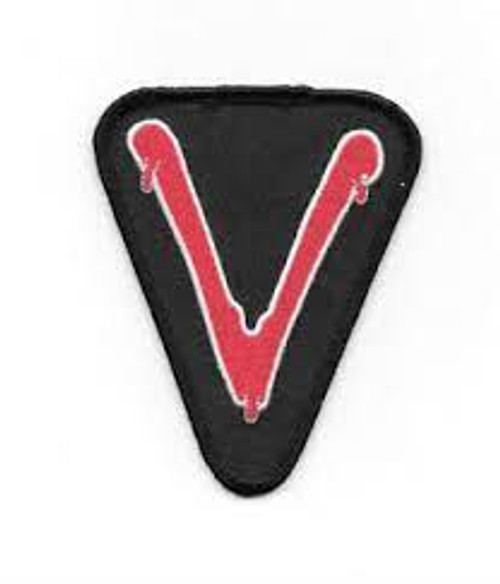 3 1/2 inches tall, a new "V" The TV Show logo embroidered patch. Sew on or iron on. New.

Please note we will always combine shipping on like items.  Any additional patch or pin will ship for 75 cent per item.  Any additional payment will be reimbursed to your Paypal account.  Thank You.