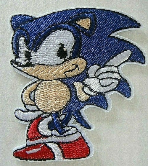 3 inches square,  a new Sonic the Hedge Hog "Standing" embroidered patch. Sew on or iron on. New.

Please note we will always combine shipping on like items.  Any additional patch or pin will ship for 50 cent per item.  Any additional payment will be reimbursed to your Paypal account.  Thank You.