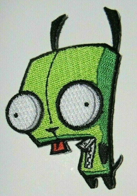 2 3/4 inches tall, GIR (Garbage-issue Information Retrieval) the dim witted robot from the cartoon series "Invader Zim" is featured on his own embroidered patch. New.

Please note we will always combine shipping on like items.  Any additional patch or pin will ship for 50 cent per item.  Any additional payment will be reimbursed to your Paypal account.  Thank You.