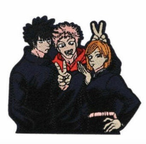 3.5 inches wide, a new Jujutsu Kaisen 'The Crew" embroidered patch. Sew on or iron on. New.

Please note we will always combine shipping on like items.  Any additional patch or pin will ship for 50 cent per item.  Any additional payment will be reimbursed to your Paypal account.  Thank You.