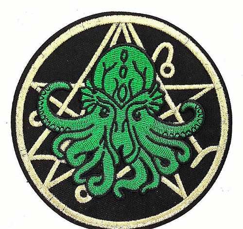 4 inches diameter.  Cthulhu (H.P. Lovecraft) embroidered patch. Sew on or iron on. New.

Please note we will always combine shipping on like items.  Any additional patch or pin will ship for 50 cent per item.  Any additional payment will be reimbursed to your Paypal account.  Thank You.