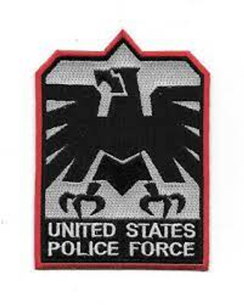 4 1/4 inches tall,  Escape From Los Angeles Movie U.S. Police Force Logo embroidered patch. Sew on or iron on. New.

Please note we will always combine shipping on like items.  Any additional patch or pin will ship for 50 cent per item.  Any additional payment will be reimbursed to your Paypal account.  Thank You.