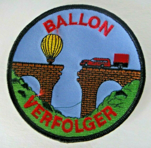 4 inches in diameter, a new Ballon Verfolger "Balloning" embroidered patch. Sew or iron on. New.

Please note we will always combine shipping on like items.  Any additional patch or pin will ship for 50 cent per item.  Any additional payment will be reimbursed to your Paypal account.  Thank You.